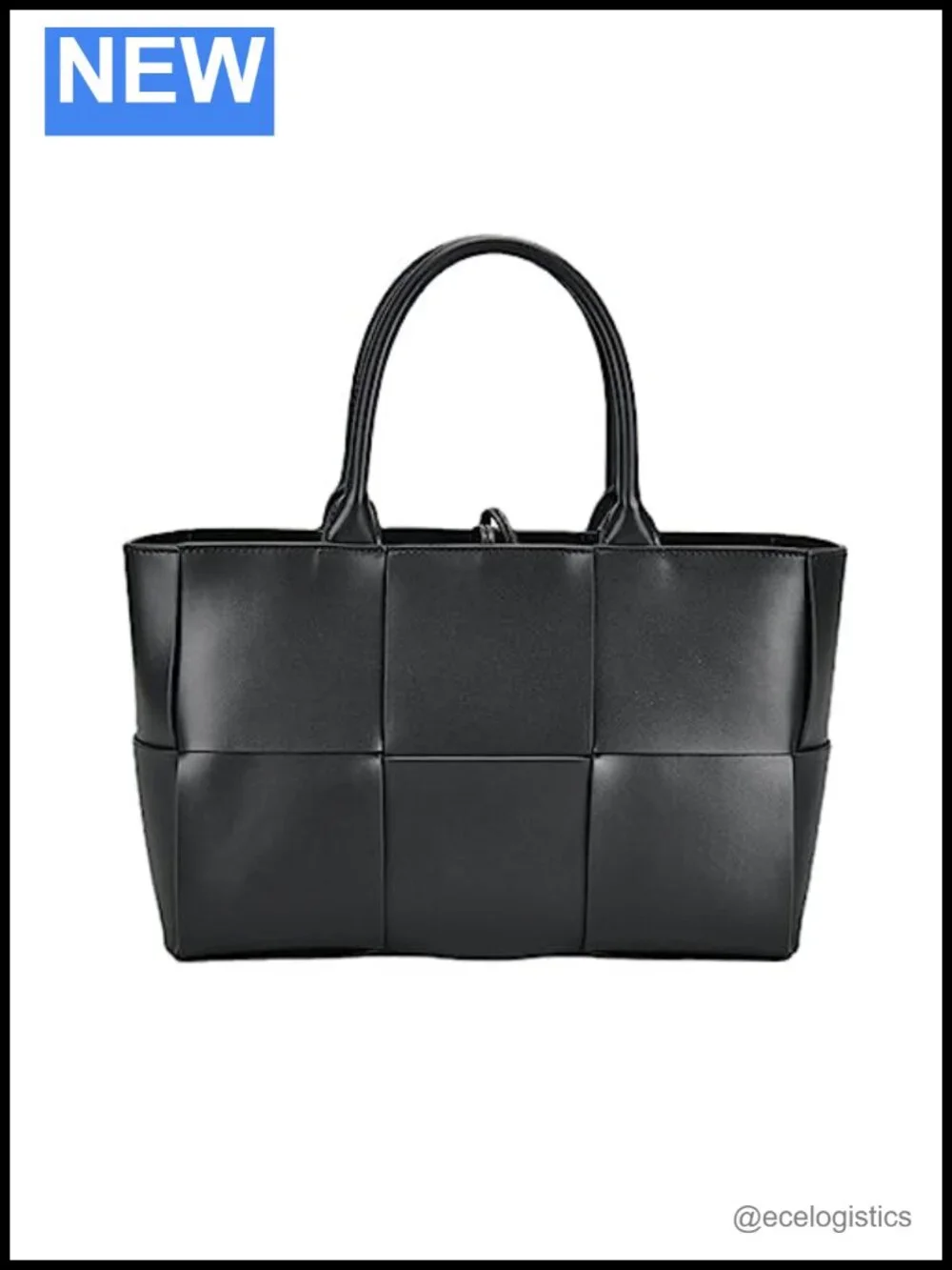 Faux Leather Woven Shoulder Bag with Matching Clutch